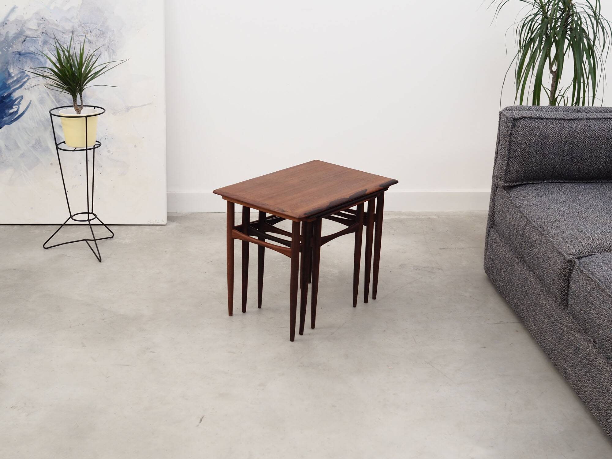Set of three rosewood tables, Danish design, 1960s, production: Denmark