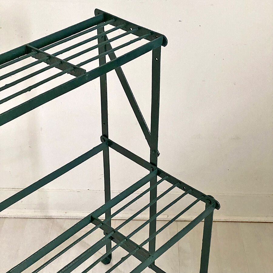 Green metal plant holder