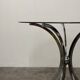 Vintage Space Age coffee table in chromed metal and smoked glass