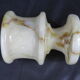 Mortar and pestle in off-white onyx marble+orange veins-Height 10,5cm