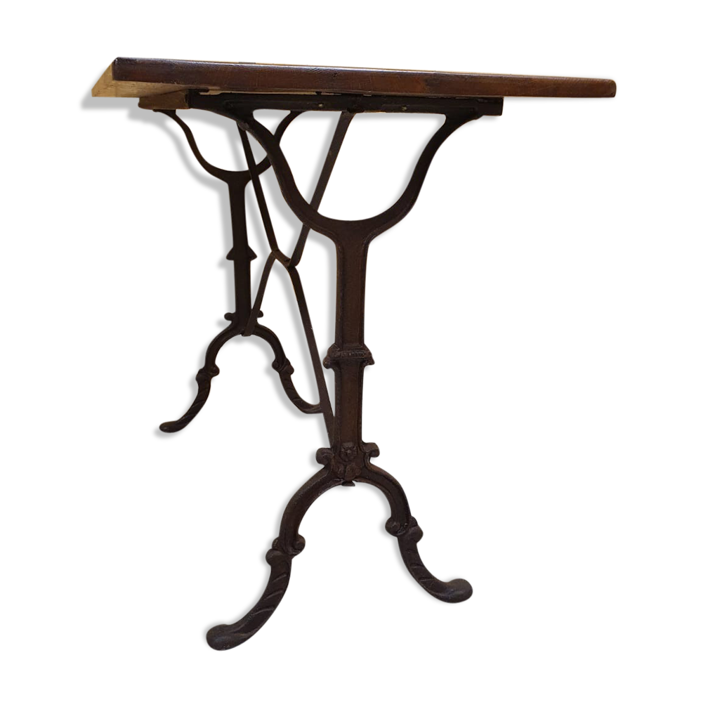Oak and cast iron bistro table