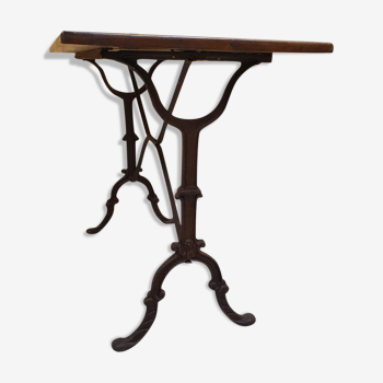 Oak and cast iron bistro table
