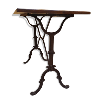 Oak and cast iron bistro table