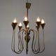 Vintage Eight-Light Brass Chandelier Highly Ascribable to Ulrich, Italy