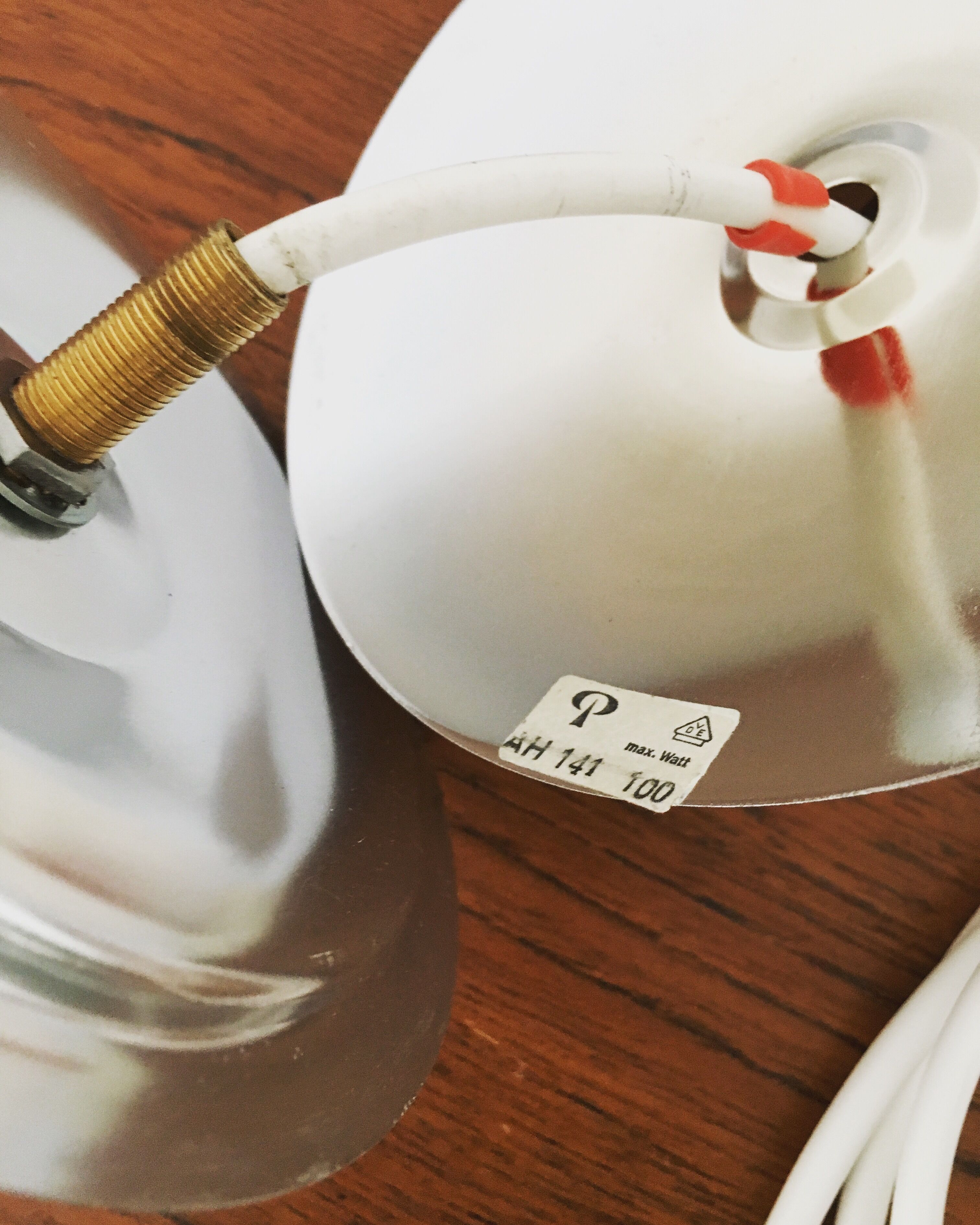 White glass Wave pendant lamp by Koch and Lowy for Peill and Putzler