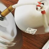 White glass Wave pendant lamp by Koch and Lowy for Peill and Putzler