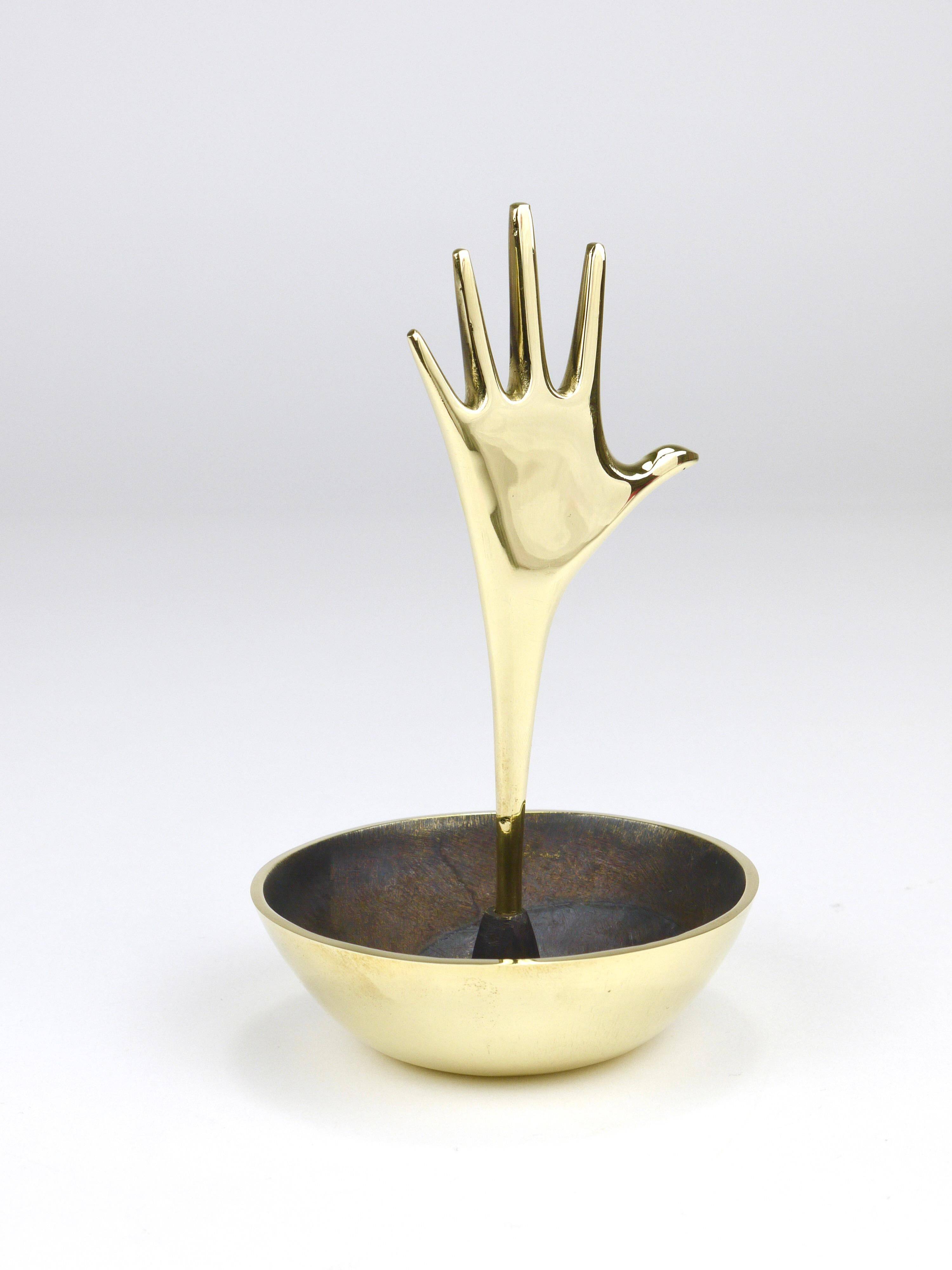Carl Auböck Brass Ashtray Hand Empty Pocket Accessory, Vienna, Austria