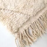 Moroccan Berber carpet blessed ouarain ecru plain with engraved diamonds 148x96cm