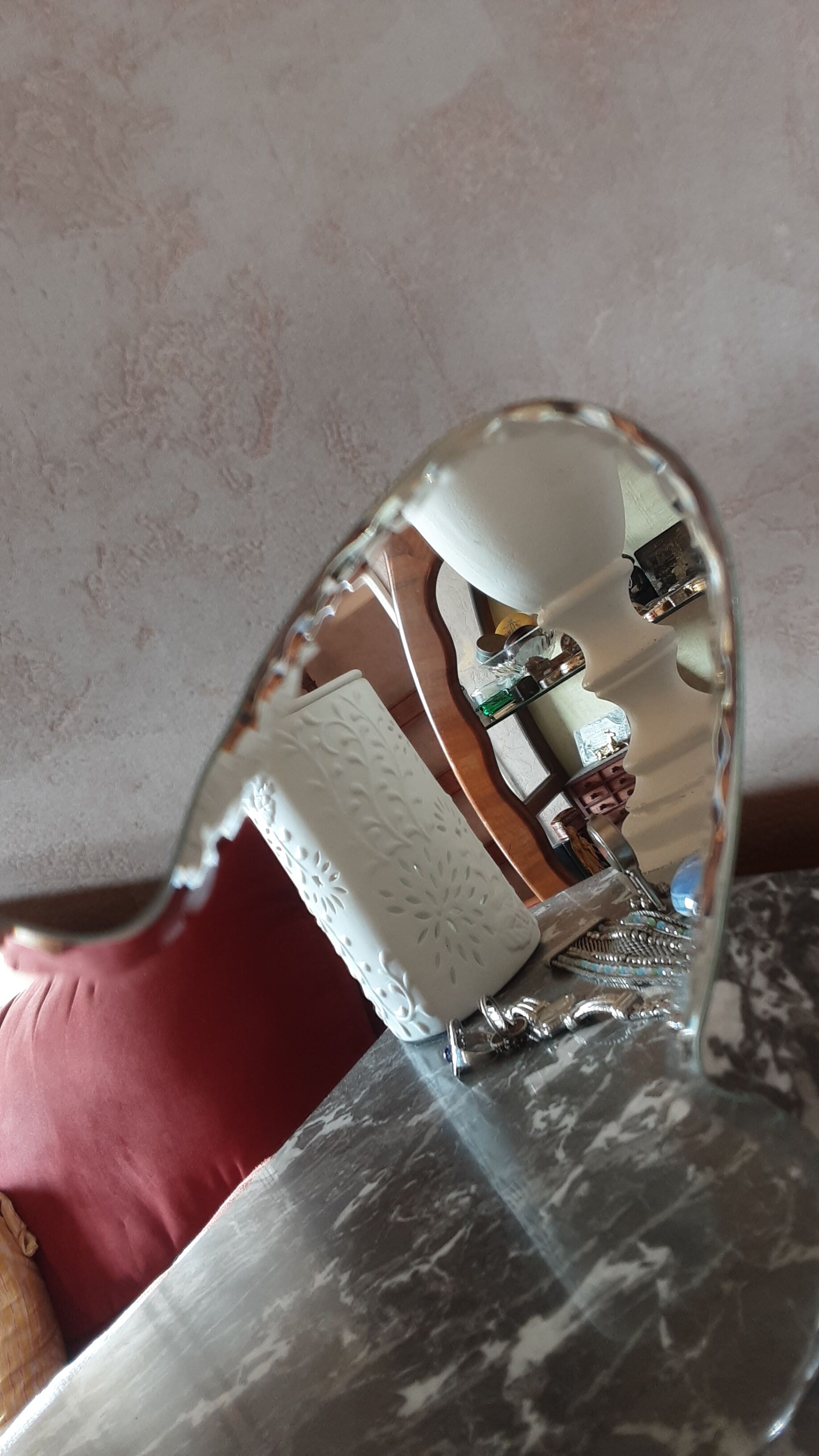 Beveled mirror to be put down vintage 24 X 17 cm