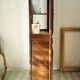 Curved display cabinet in solid walnut, mid-20th century.