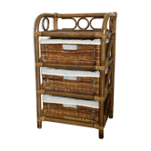 Bamboo and rattan drawer cabinet