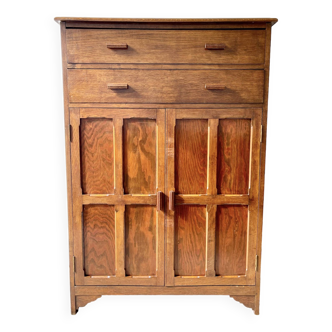 Vintage Linen Cabinet Wardrobe with Drawers