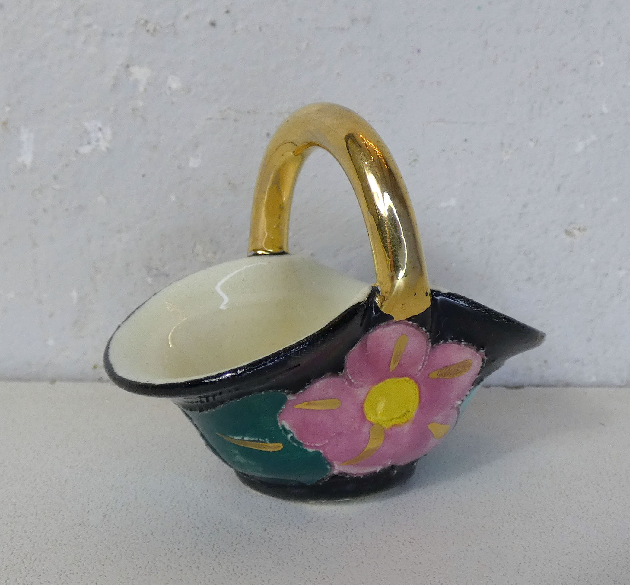 Basket signed vallauris vintage ceramic