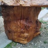 Table basse tronc d'arbre en loupe d'orme
