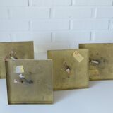 Ensemble de 4 / appliques murales en laiton vintage / style mid-century modern