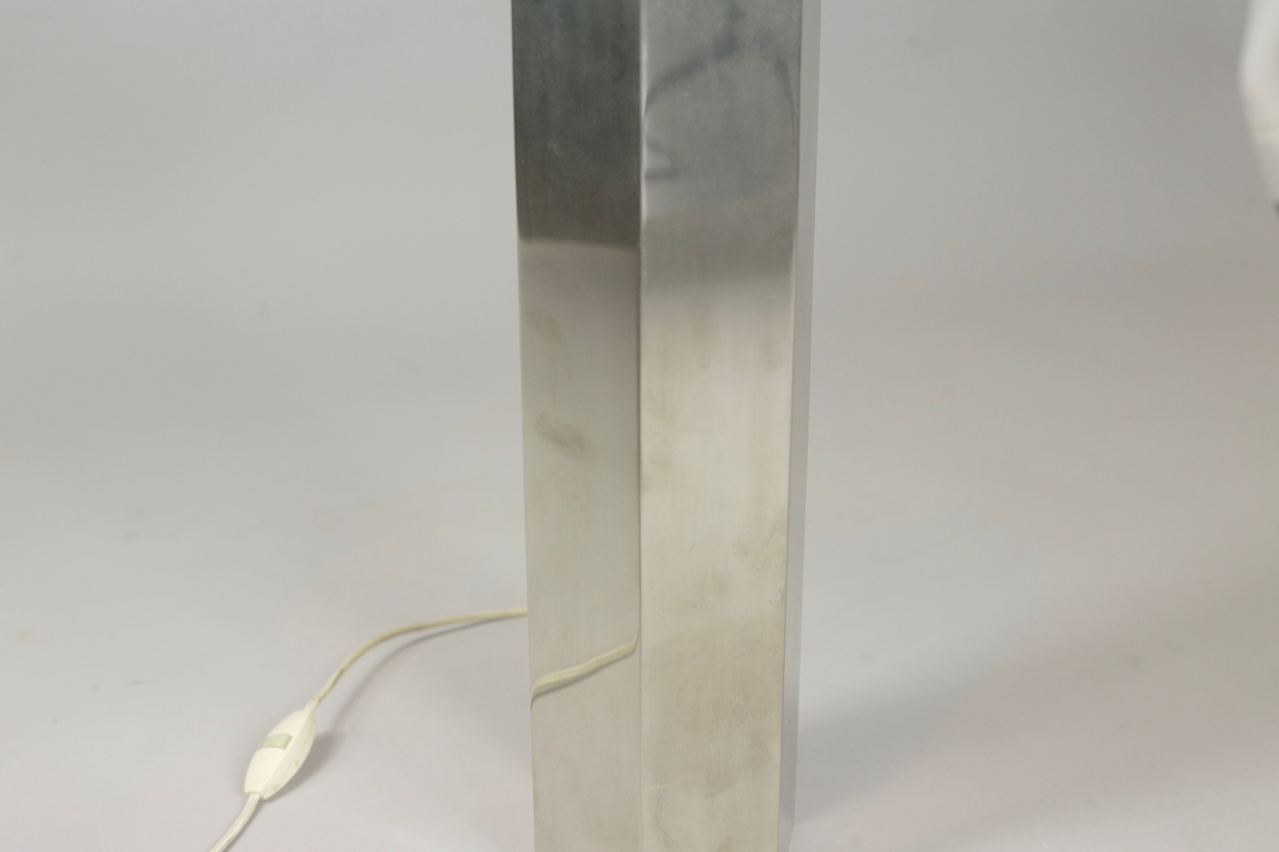 Hexagonal lamp in chromed steel France circa 1970