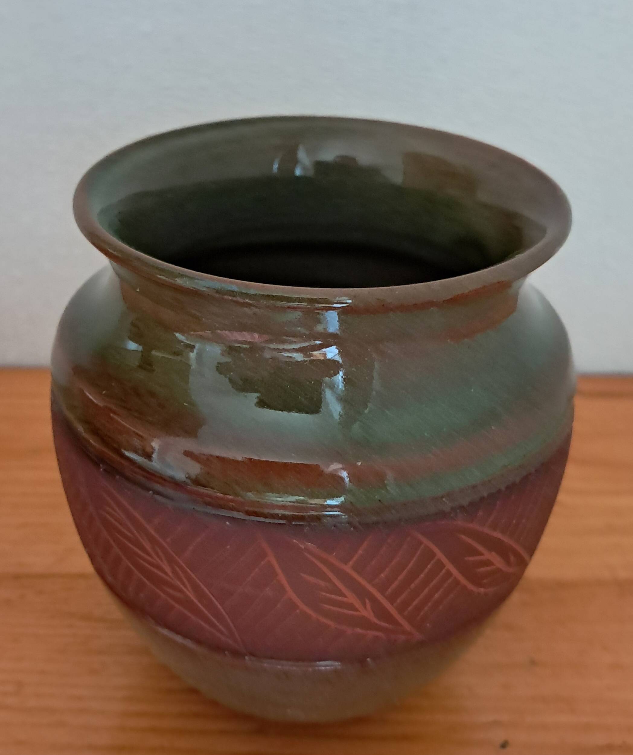 Jean Fradin vase in glazed terracotta