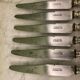 6 silver-plated dessert knives by SFAM and Rumèbe in the Louis XVI style from Narbonne.