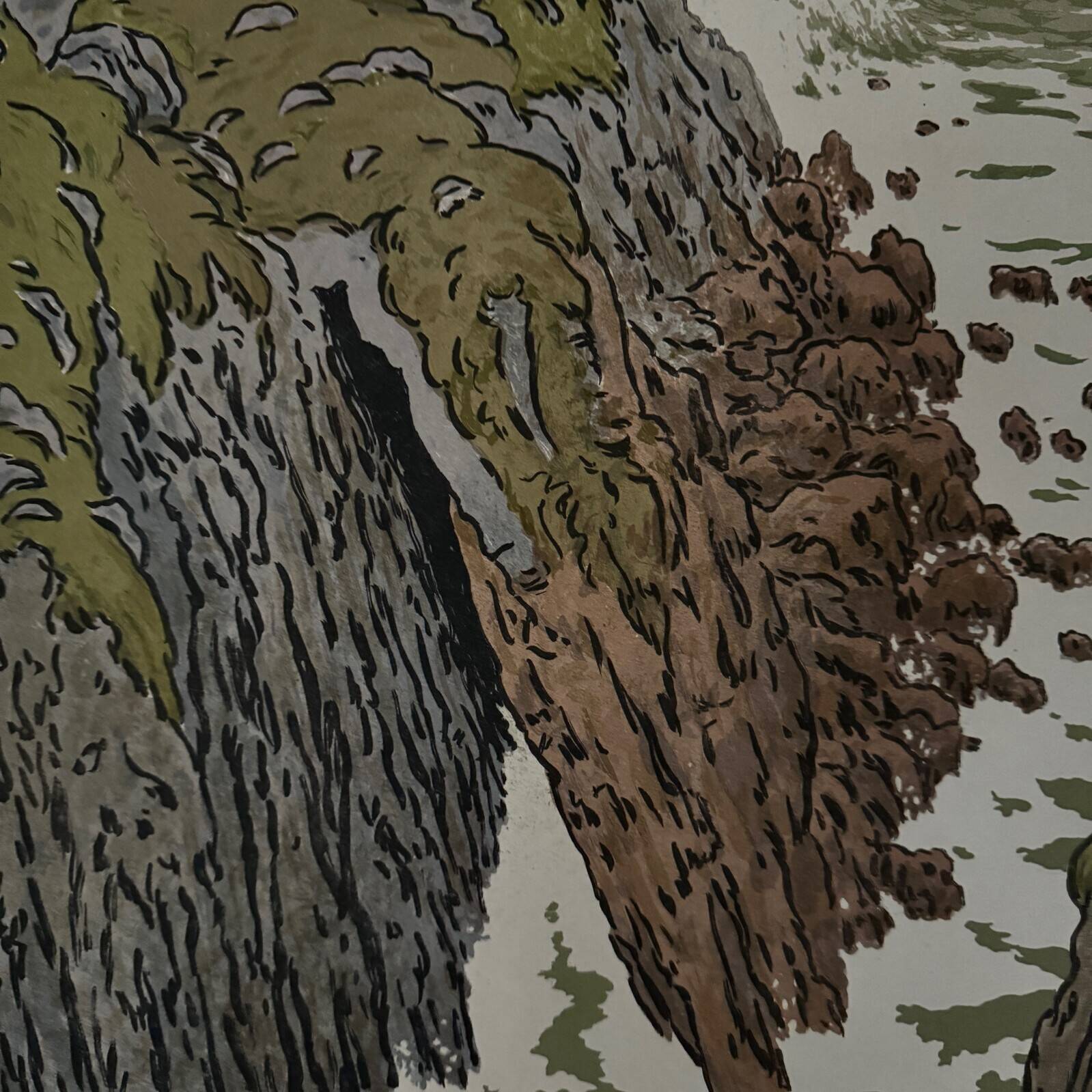 Lithograph by Henri Rivière Aspects of Nature - The Cliff