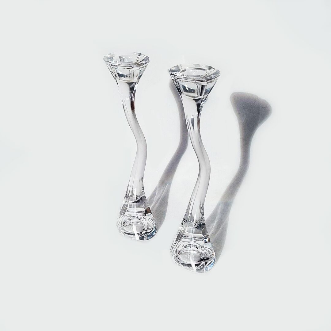Sculptural glass candle holders