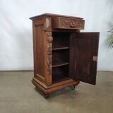Bedside table carved in oak