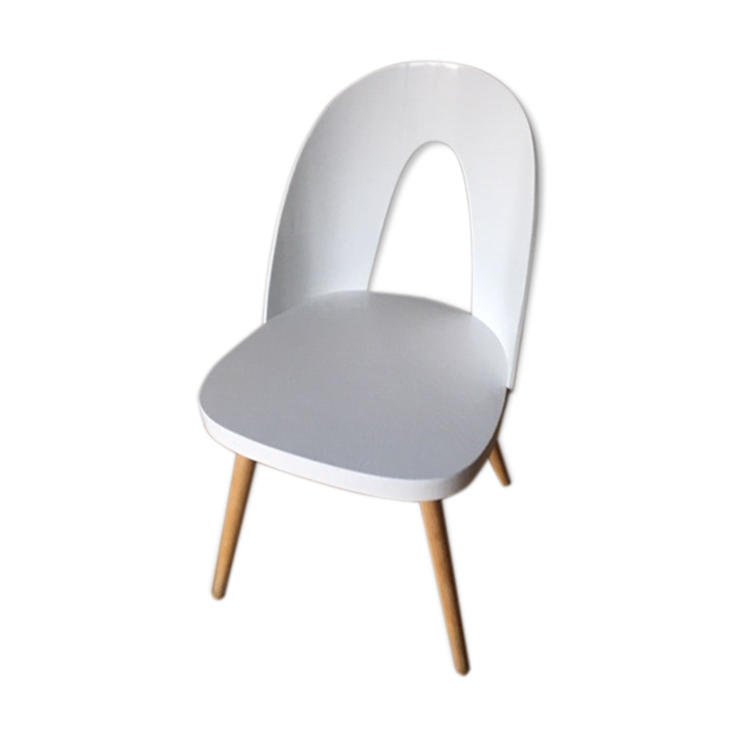 White dining chair by Antonin Suman for Tatra, 1960