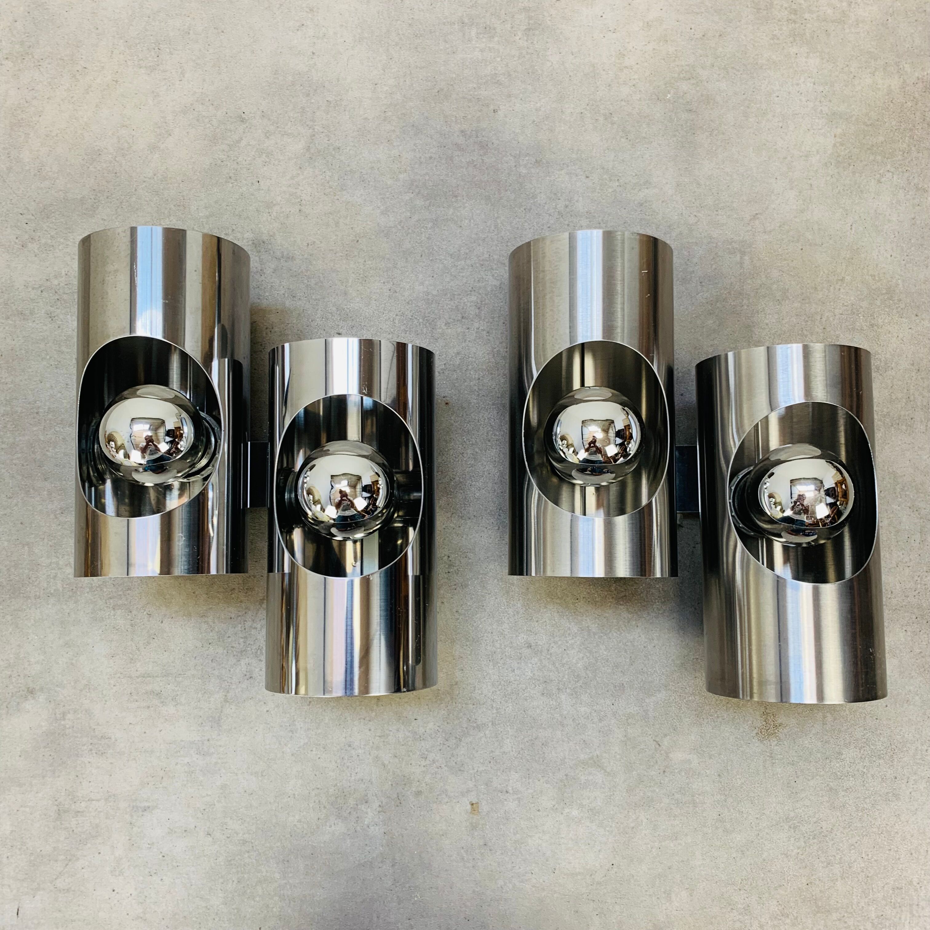Pair of Oxar 70s wall lamps space age style