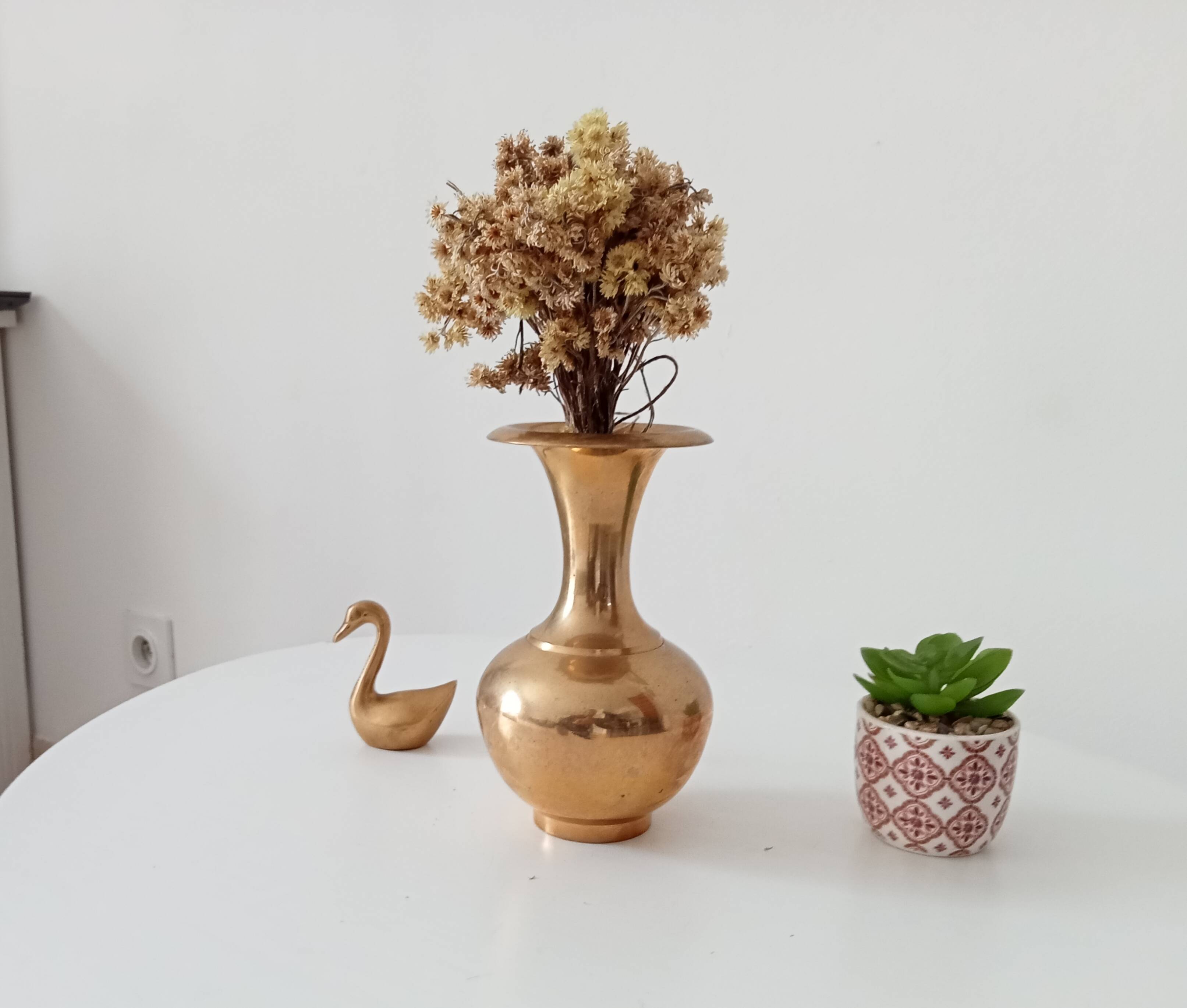 Vintage brass vase