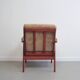Fauteuil danois en teck et tissu beige