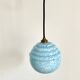 Suspension bleue en verre de Clichy