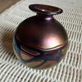 Vase Phoenician Malte 10 cm de haut verre multicolore doré