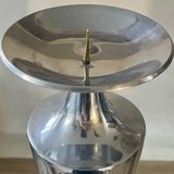 Pair of aluminium cast candle holders 52cm