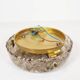 Petite brass and Murano glass flush mount light by Hillebrand