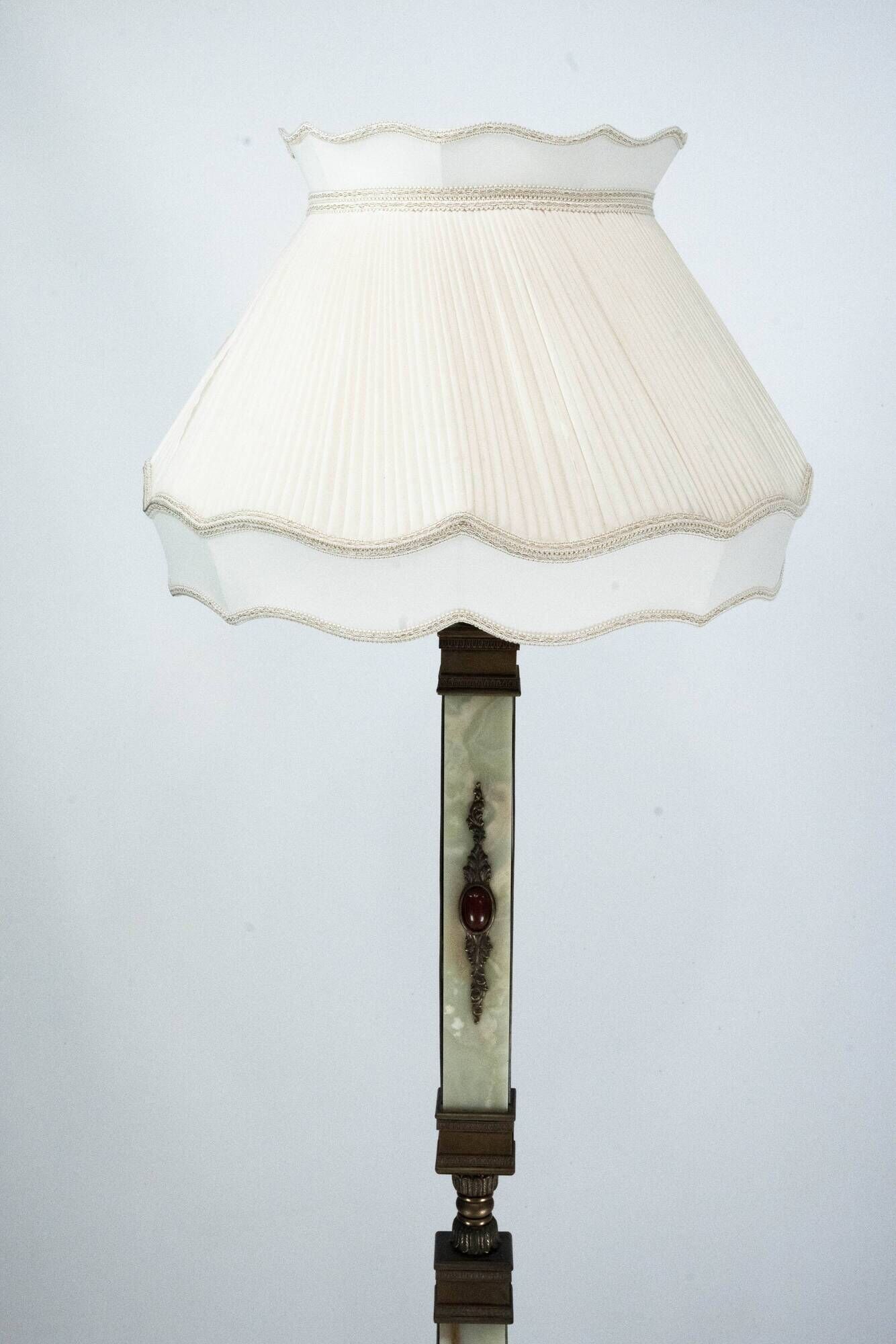 Rare Italian Hollywood Regency Onyx and Bronze Floor Lamp, 1970s