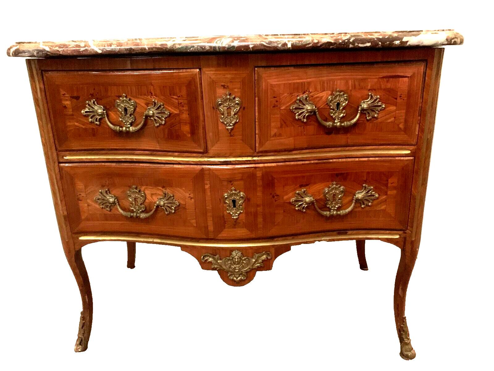 Louis XV saute chest of drawers with curved facade 18th century
