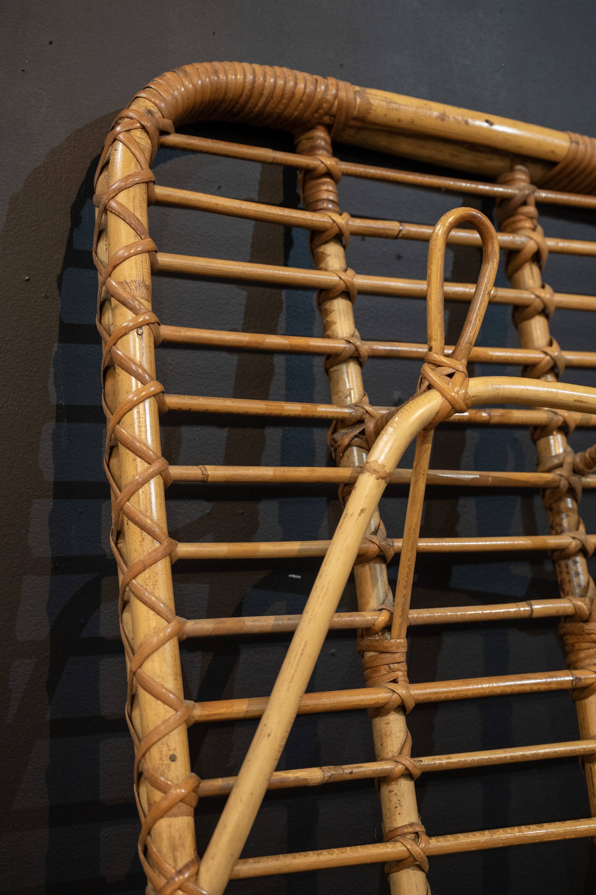 Rattan coat rack