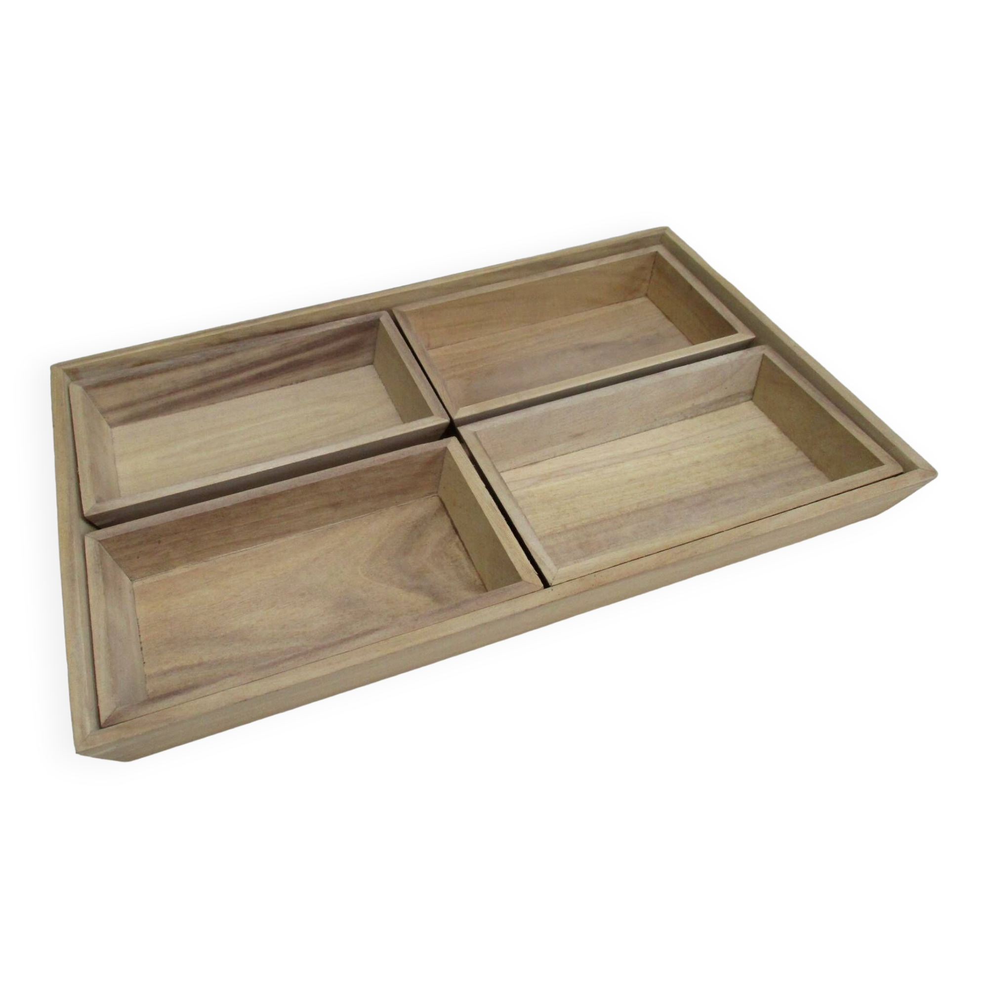 Plateaux en bois naturel -set de 4
