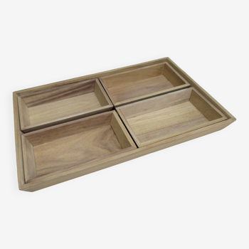 Plateaux en bois naturel -set de 4