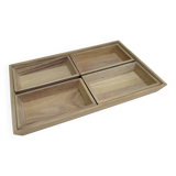 Natural wood trays - set of 4