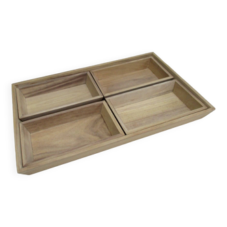 Natural wood trays - set of 4