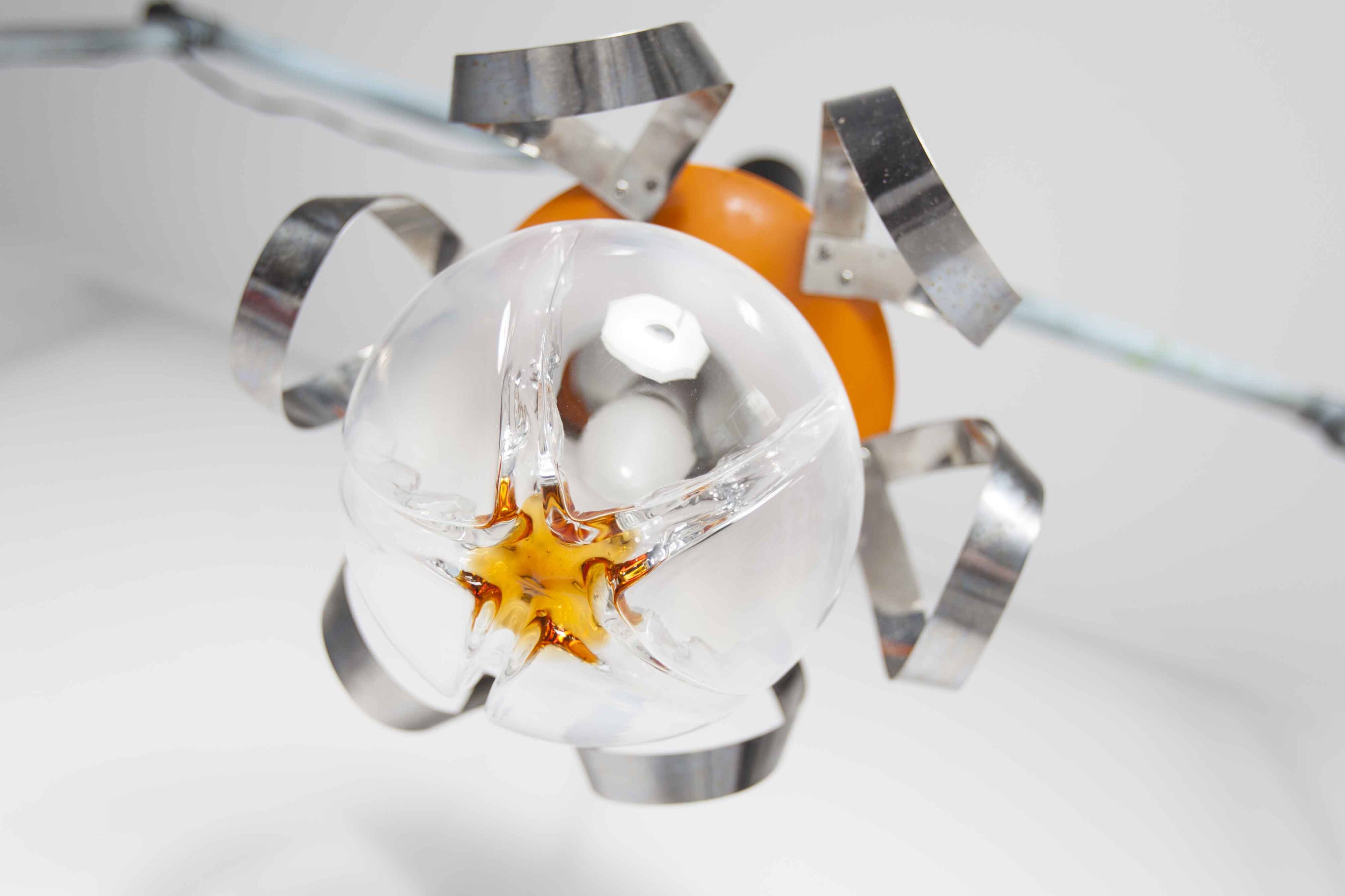 Murano glass globe pendant light, Maazzega edition, Italian design