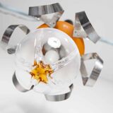 Murano glass globe pendant light, Maazzega edition, Italian design