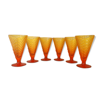 Lot de 6 coupes de glace design italien années 80