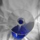 Verre à vin 14cl cristal de Nancy Houillon doublé bleu frise florale