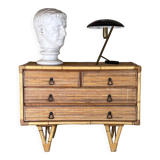 Bamboo chest of drawers circa 1960