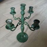 Antique green wrought iron chandelier
