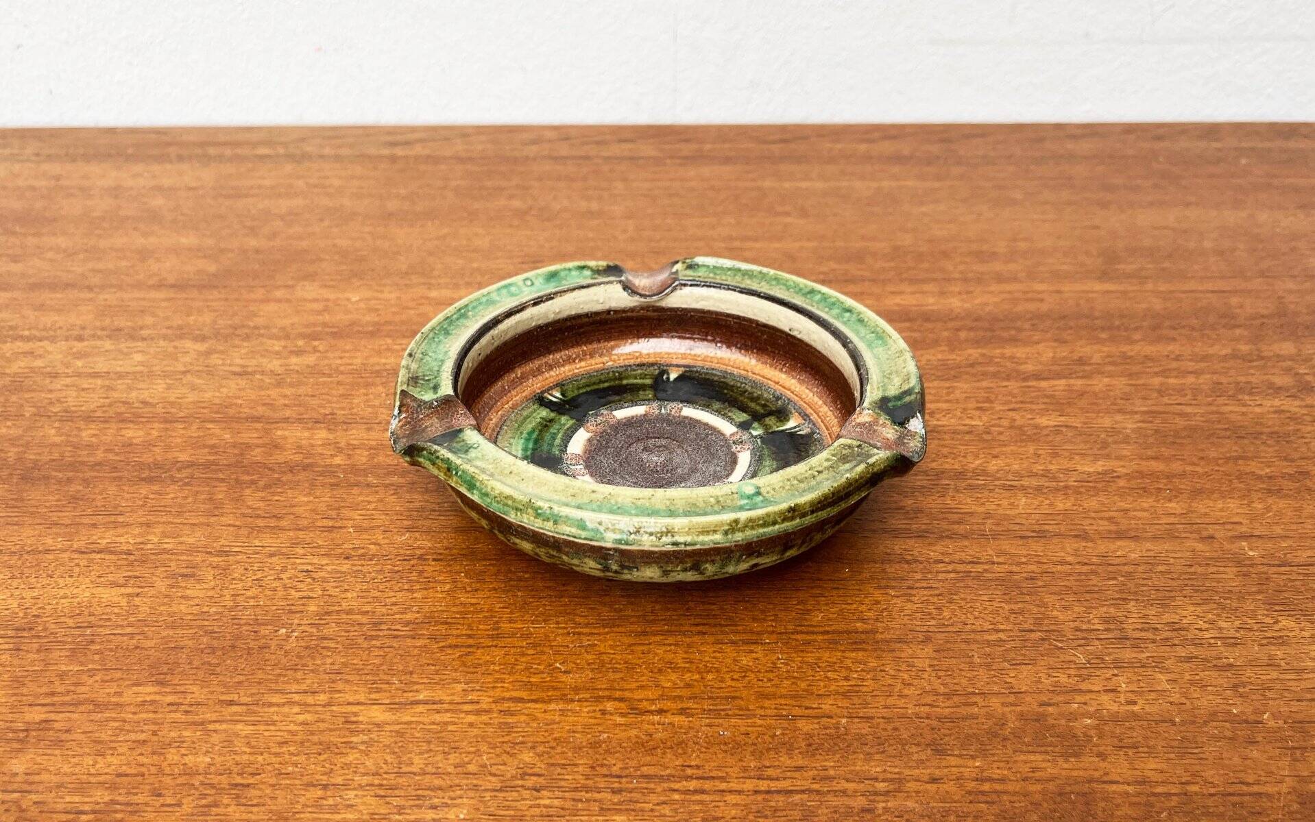 Studio pottery ashtray from mid-century German, 1960s.