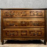 Louis XV period chest of drawers in noble wood marquetry circa 1750