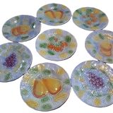 Salins Earthenware Barbotine Set of 8 plates