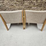 Pair of 1970s loop wool lounge chairs